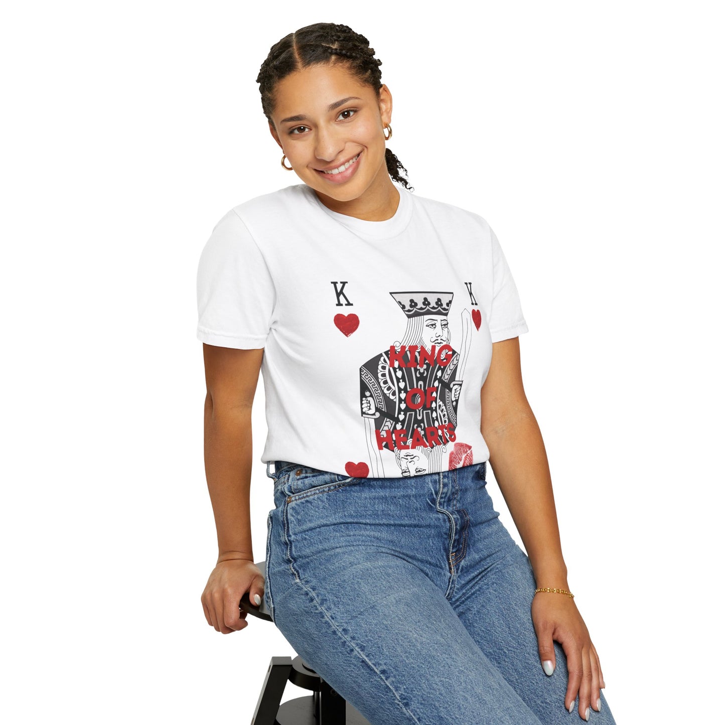 King of Hearts T-Shirt - Playing Card Kiss Motif