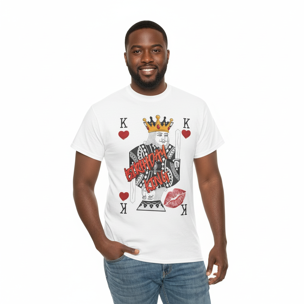 King of Hearts Playing Card Tee — 'BESOTTED' Kiss Graphic