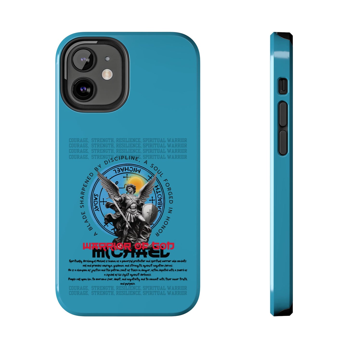 Tough Phone Cases: Inspirational Quote Phone Case, Gift for Strength Lovers, Durable Steel Blue Phone Case, Protective Case for Men & [...]