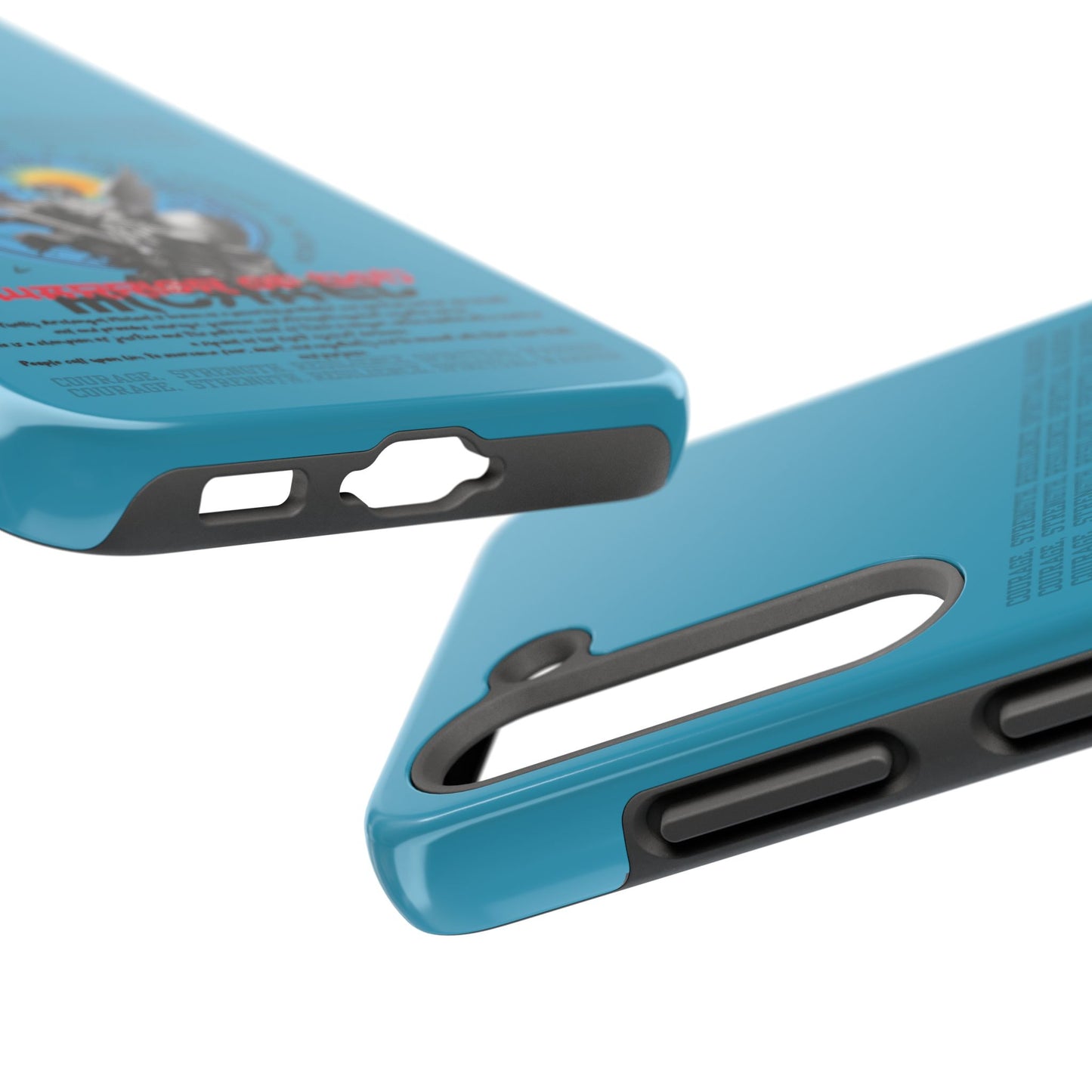 Tough Phone Cases: Inspirational Quote Phone Case, Gift for Strength Lovers, Durable Steel Blue Phone Case, Protective Case for Men & [...]