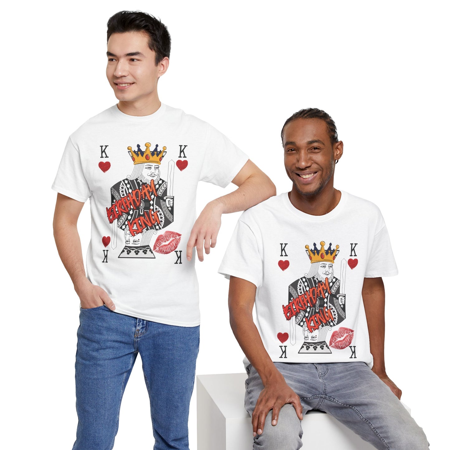 King of Hearts Playing Card Tee — 'BESOTTED' Kiss Graphic