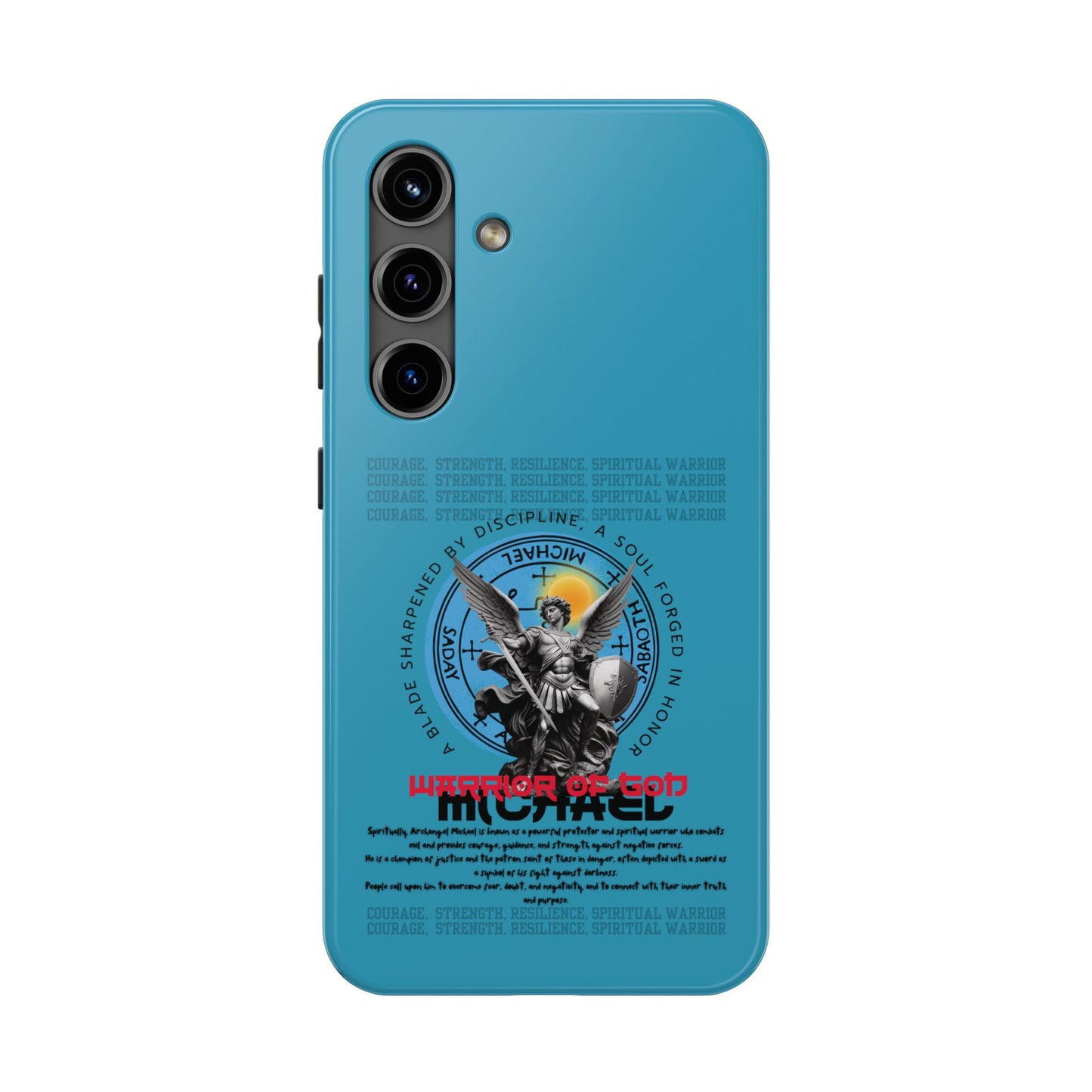 Tough Phone Cases: Inspirational Quote Phone Case, Gift for Strength Lovers, Durable Steel Blue Phone Case, Protective Case for Men & [...]