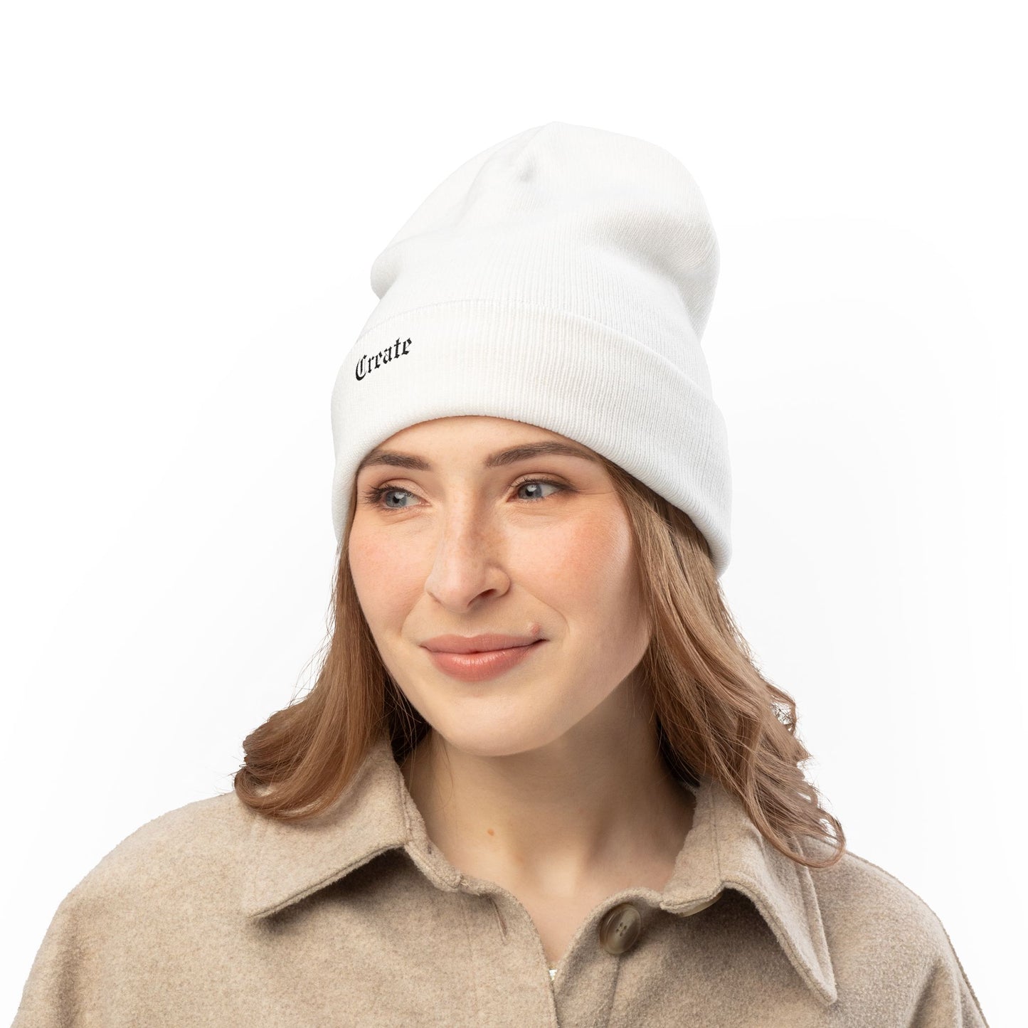Embroidered "create" Knit Beanie — Cozy Creative Beanie Hat