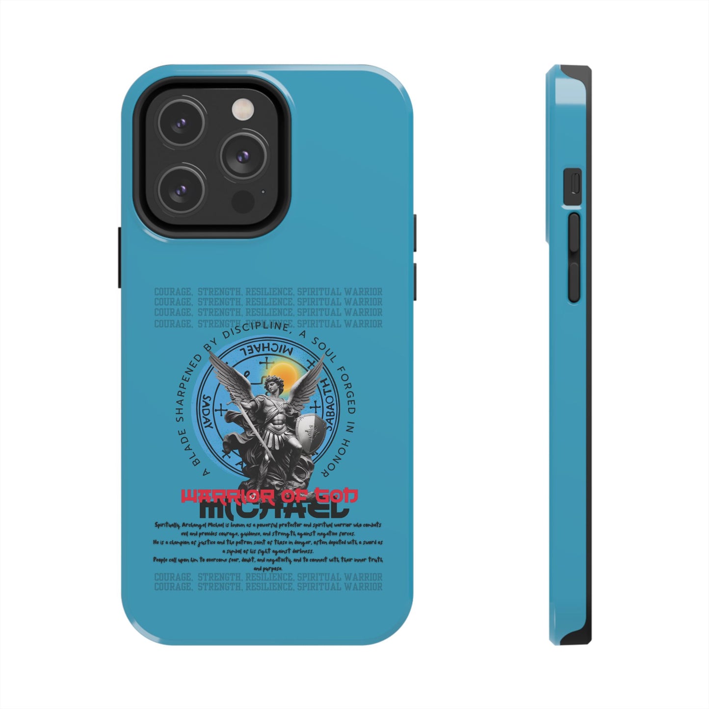 Tough Phone Cases: Inspirational Quote Phone Case, Gift for Strength Lovers, Durable Steel Blue Phone Case, Protective Case for Men & [...]