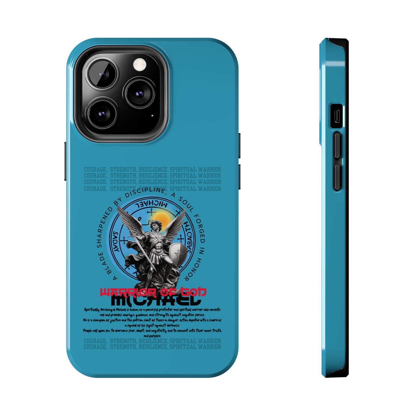 Tough Phone Cases: Inspirational Quote Phone Case, Gift for Strength Lovers, Durable Steel Blue Phone Case, Protective Case for Men & [...]