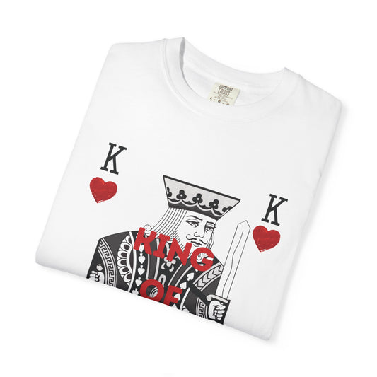 King of Hearts T‑Shirt — Playing Card Graphic Tee with Kiss Motif