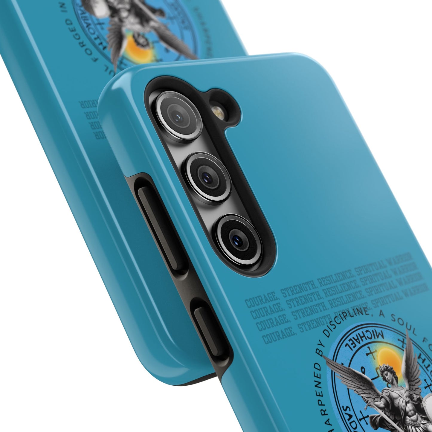 Tough Phone Cases: Inspirational Quote Phone Case, Gift for Strength Lovers, Durable Steel Blue Phone Case, Protective Case for Men & [...]