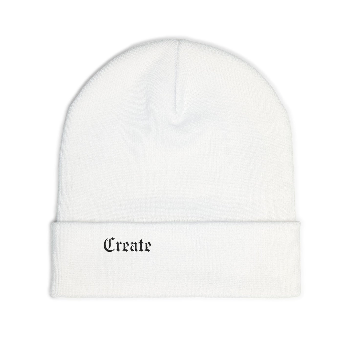 Embroidered "create" Knit Beanie — Cozy Creative Beanie Hat