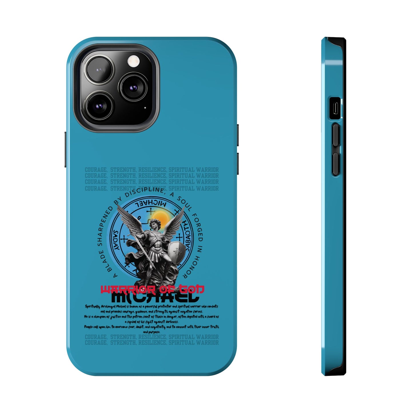 Tough Phone Cases: Inspirational Quote Phone Case, Gift for Strength Lovers, Durable Steel Blue Phone Case, Protective Case for Men & [...]