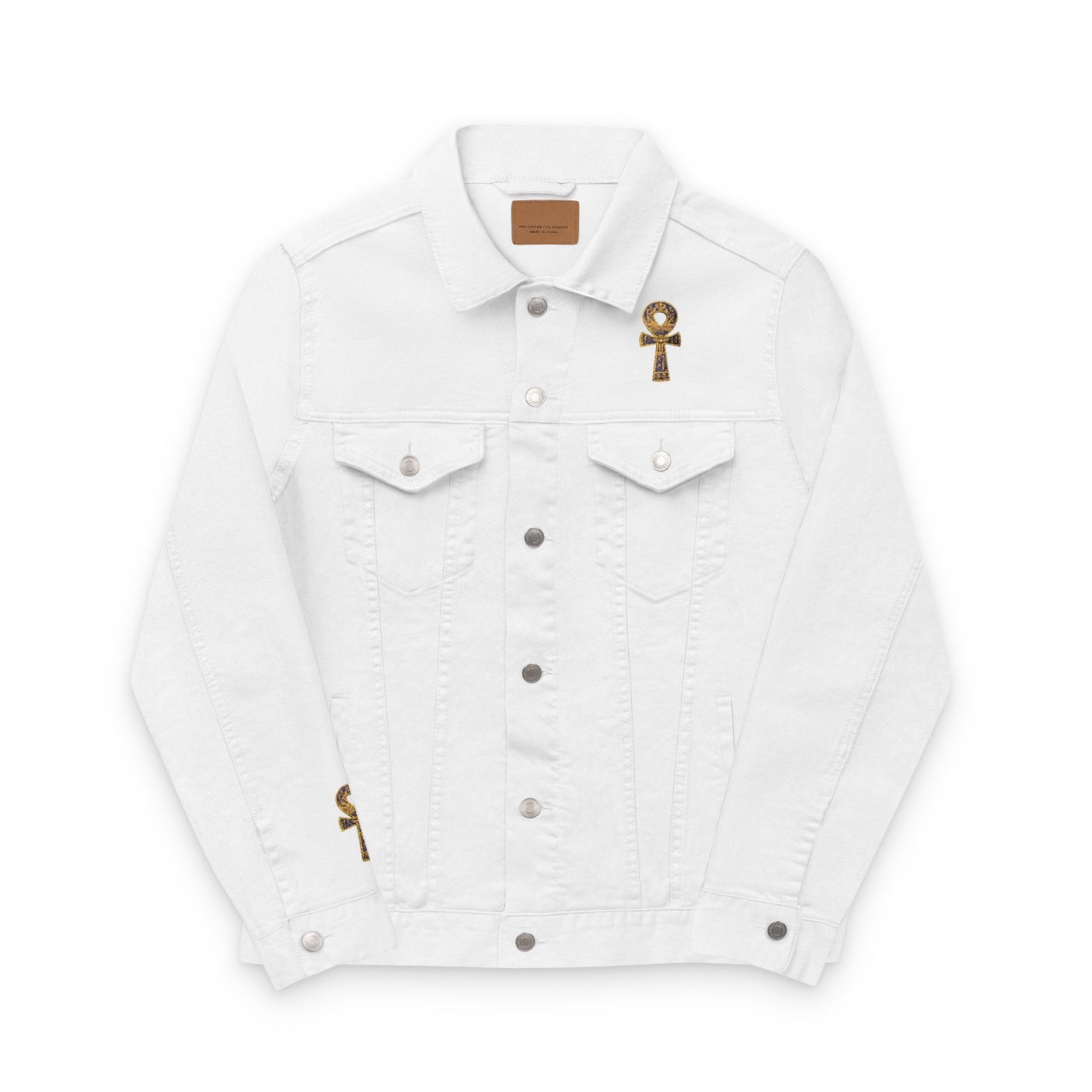 Embroidered Unisex Denim Jacket - Stylish Outerwear, Casual Layering, Trendy Gift, Unique Streetwear, Fall Fashion Essential