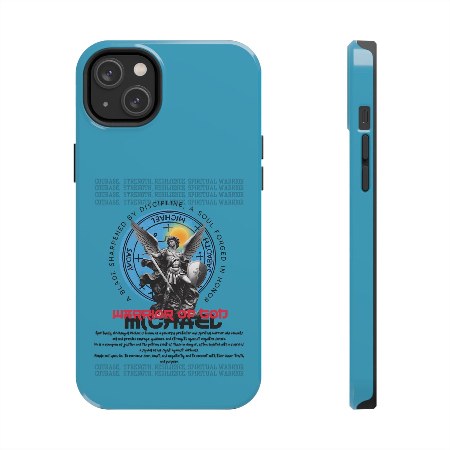 Tough Phone Cases: Inspirational Quote Phone Case, Gift for Strength Lovers, Durable Steel Blue Phone Case, Protective Case for Men & [...]