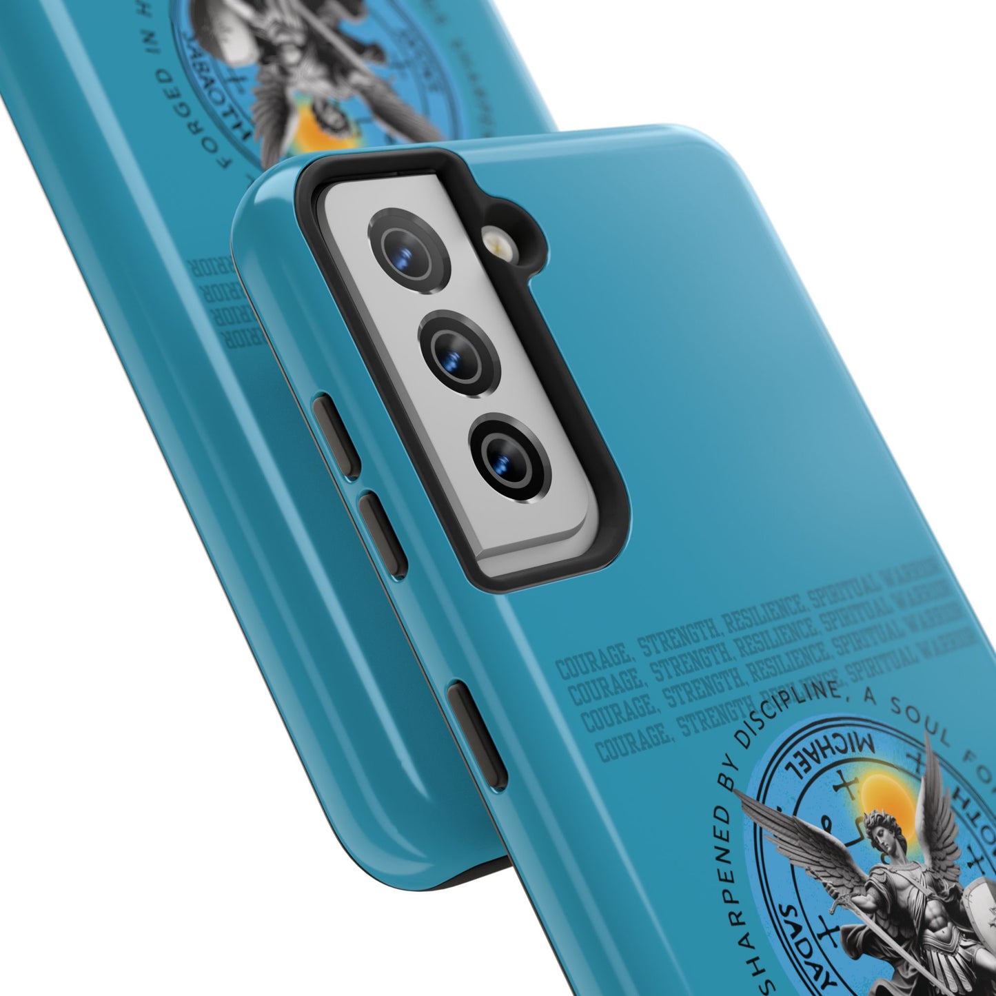 Tough Phone Cases: Inspirational Quote Phone Case, Gift for Strength Lovers, Durable Steel Blue Phone Case, Protective Case for Men & [...]