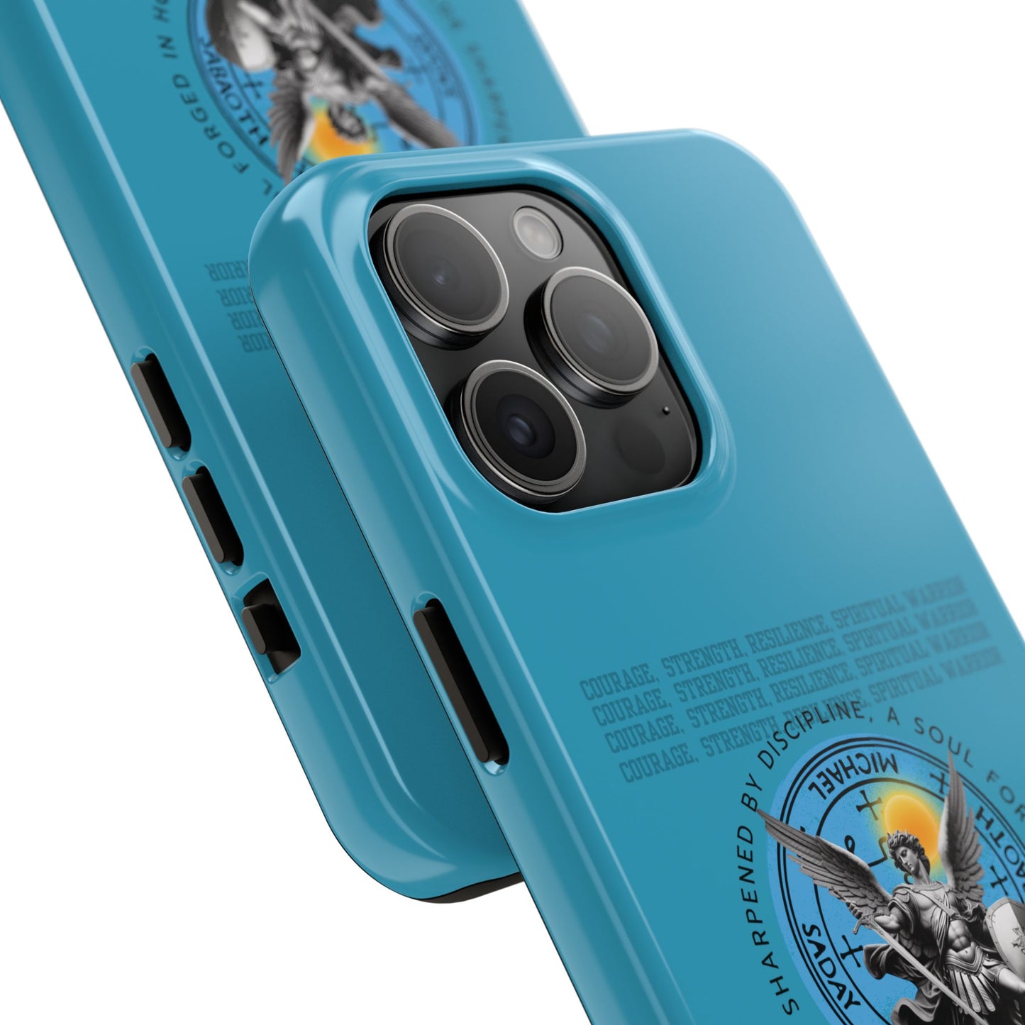 Tough Phone Cases: Inspirational Quote Phone Case, Gift for Strength Lovers, Durable Steel Blue Phone Case, Protective Case for Men & [...]