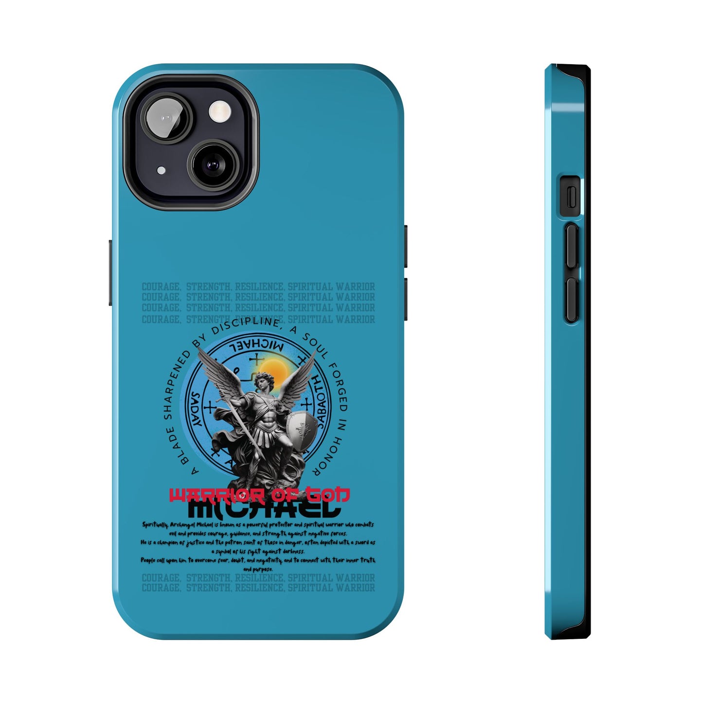 Tough Phone Cases: Inspirational Quote Phone Case, Gift for Strength Lovers, Durable Steel Blue Phone Case, Protective Case for Men & [...]