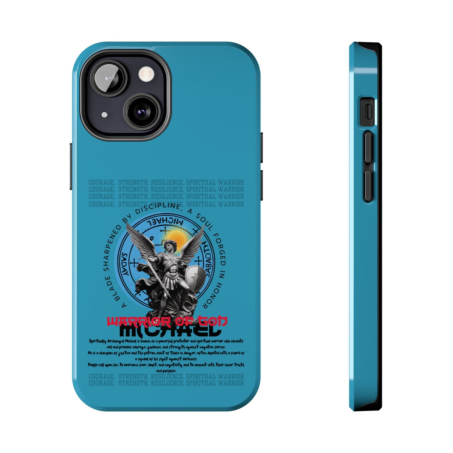 Tough Phone Cases: Inspirational Quote Phone Case, Gift for Strength Lovers, Durable Steel Blue Phone Case, Protective Case for Men & [...]