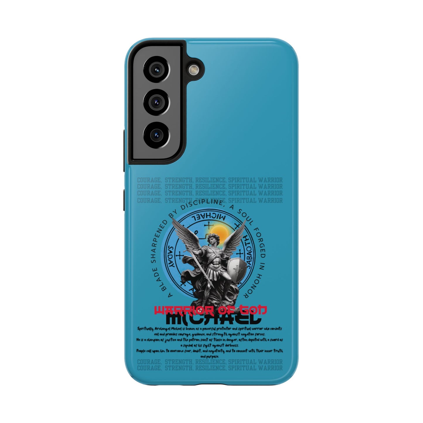 Tough Phone Cases: Inspirational Quote Phone Case, Gift for Strength Lovers, Durable Steel Blue Phone Case, Protective Case for Men & [...]