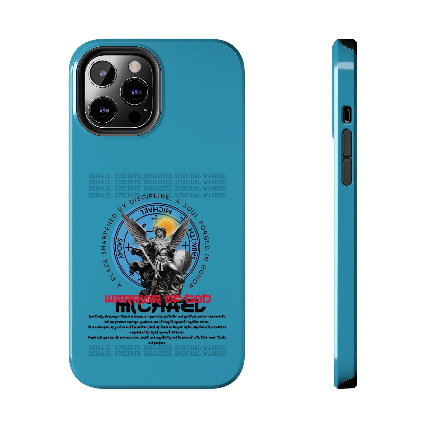 Tough Phone Cases: Inspirational Quote Phone Case, Gift for Strength Lovers, Durable Steel Blue Phone Case, Protective Case for Men & [...]