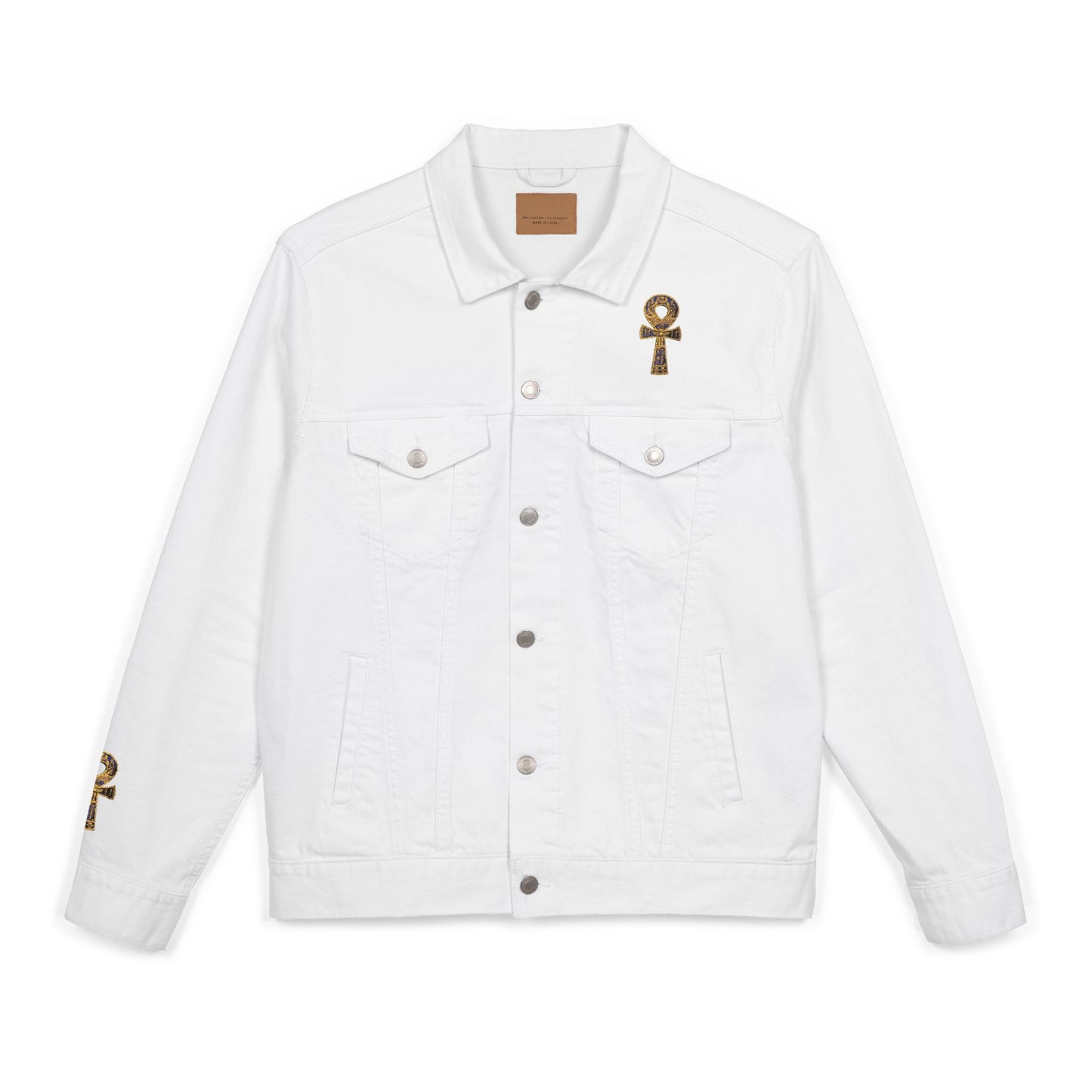 Embroidered Unisex Denim Jacket - Stylish Outerwear, Casual Layering, Trendy Gift, Unique Streetwear, Fall Fashion Essential