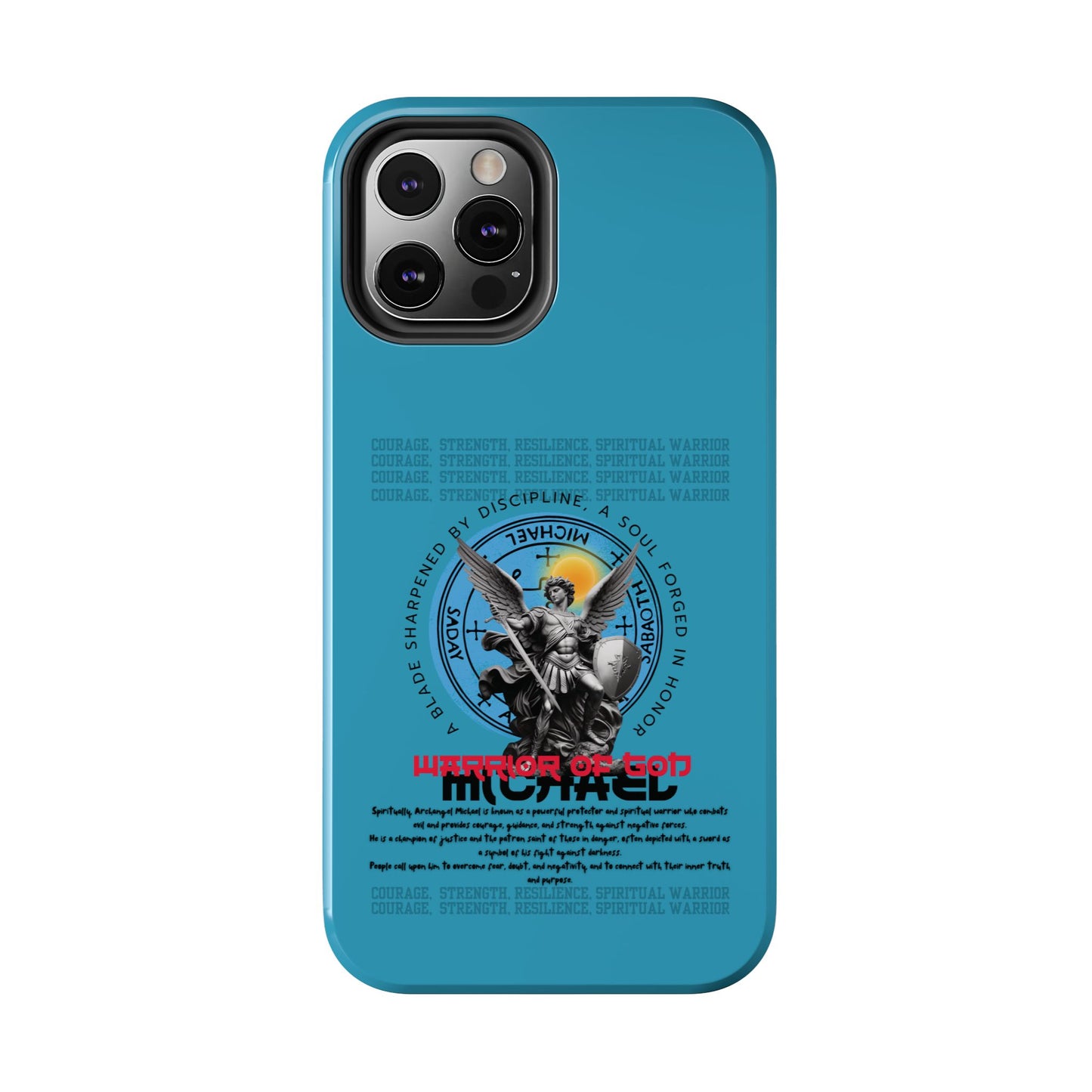 Tough Phone Cases: Inspirational Quote Phone Case, Gift for Strength Lovers, Durable Steel Blue Phone Case, Protective Case for Men & [...]