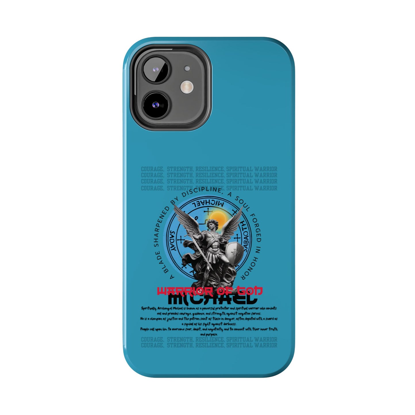 Tough Phone Cases: Inspirational Quote Phone Case, Gift for Strength Lovers, Durable Steel Blue Phone Case, Protective Case for Men & [...]
