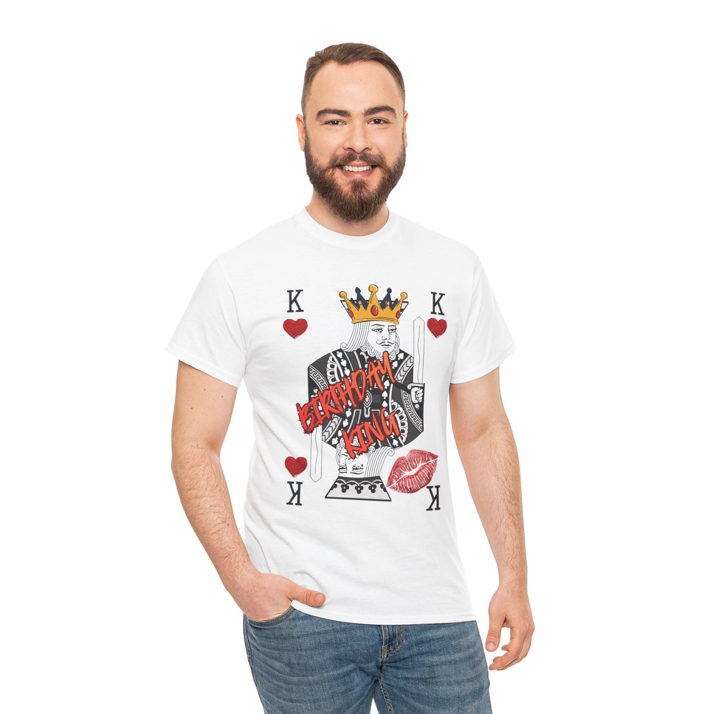 King of Hearts Playing Card Tee — 'BESOTTED' Kiss Graphic