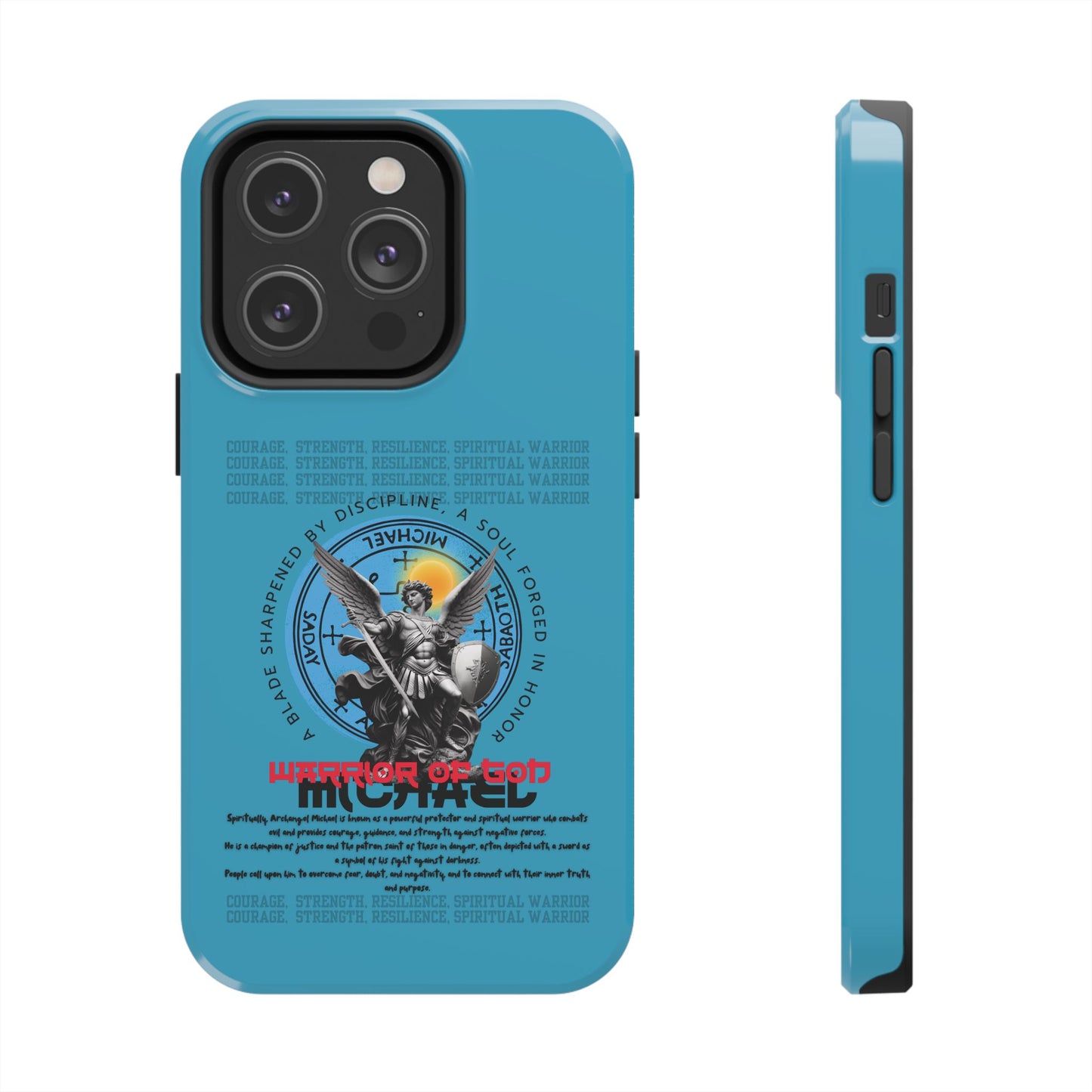 Tough Phone Cases: Inspirational Quote Phone Case, Gift for Strength Lovers, Durable Steel Blue Phone Case, Protective Case for Men & [...]