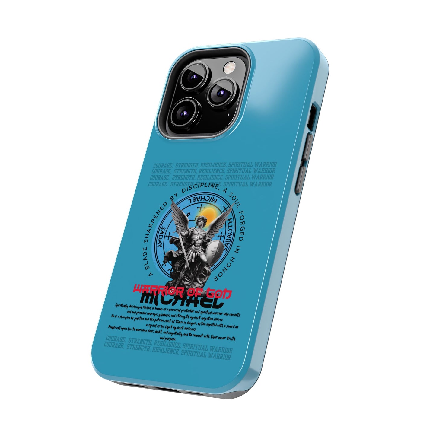 Tough Phone Cases: Inspirational Quote Phone Case, Gift for Strength Lovers, Durable Steel Blue Phone Case, Protective Case for Men & [...]