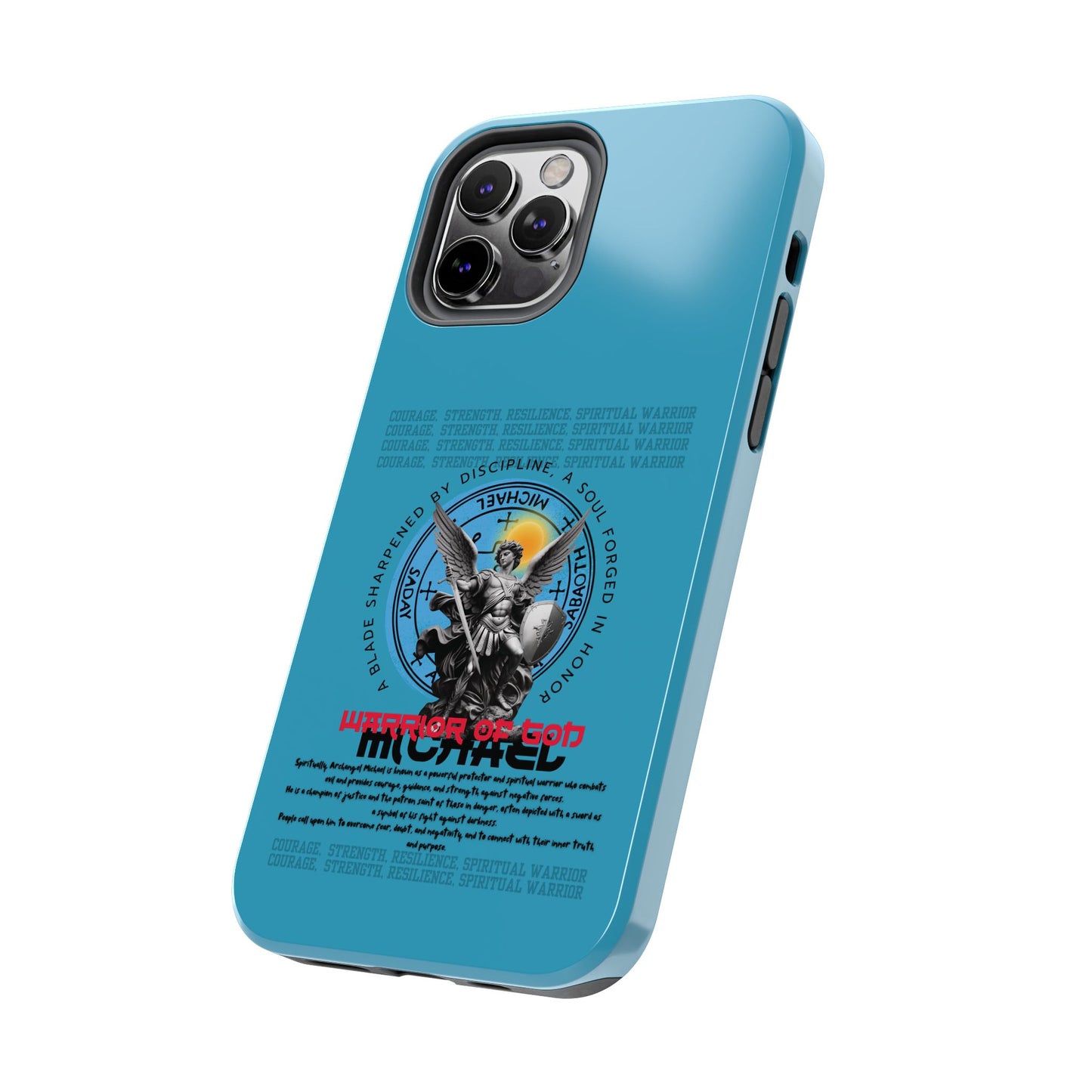 Tough Phone Cases: Inspirational Quote Phone Case, Gift for Strength Lovers, Durable Steel Blue Phone Case, Protective Case for Men & [...]